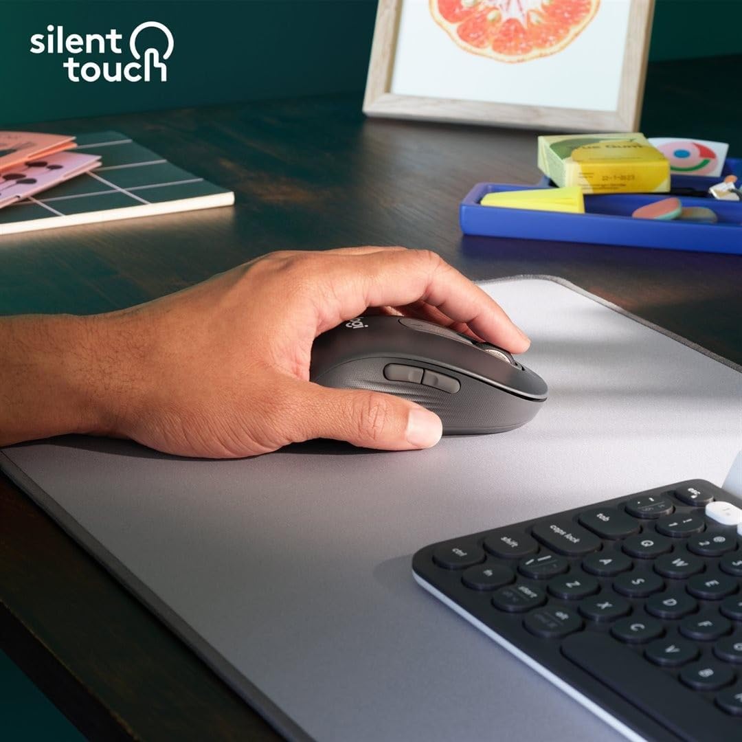Logitech Signature M650 L Left Wireless Mouse For Large Left Hands 2 - Year Battery Silent Clicks Customizable Side Buttons Bluetooth Logi Bolt PC Mac Chromebook Compatible - Grey - AHW Store