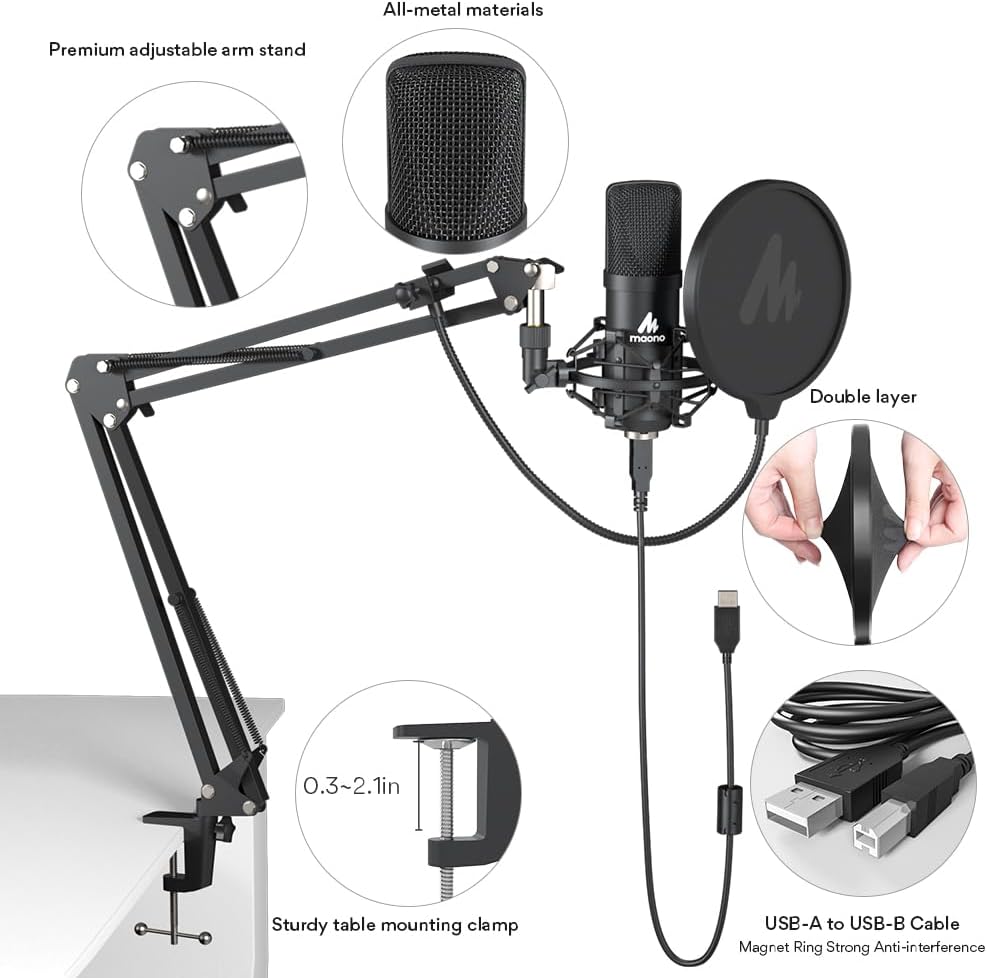 Maono AU-A04 USB Studio Microphone Kit - AHW Store