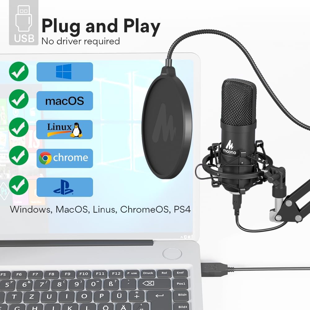 Maono AU-A04 USB Studio Microphone Kit - AHW Store