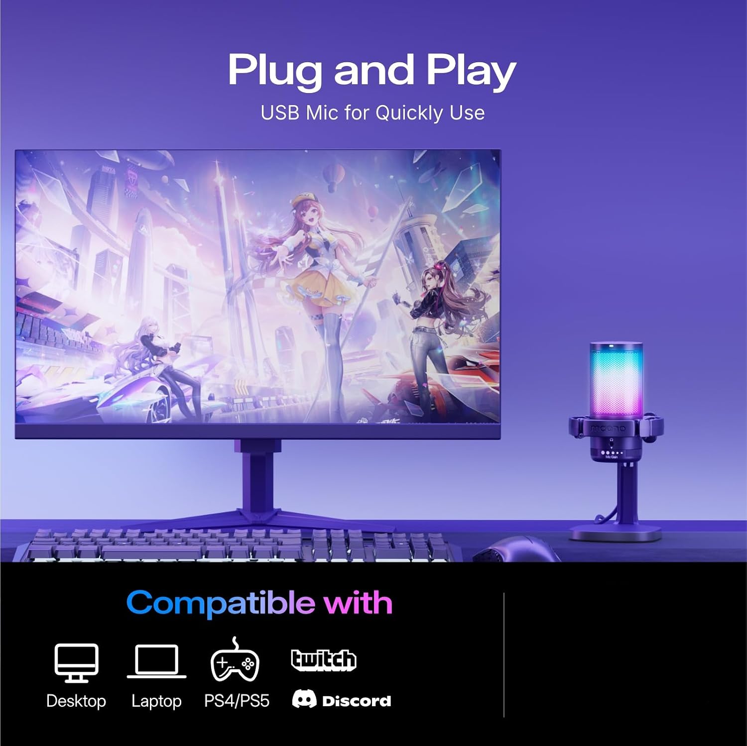 MAONO DM20 USB Gaming Microphone with RGB - AHW Store