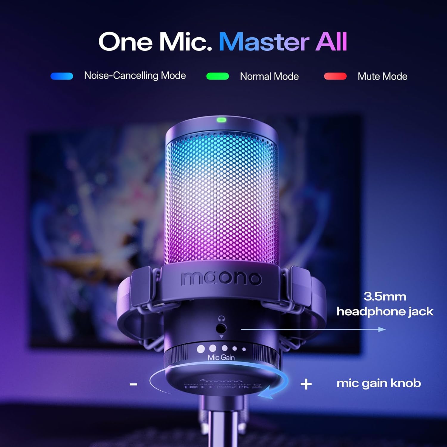 MAONO DM20 USB Gaming Microphone with RGB - AHW Store