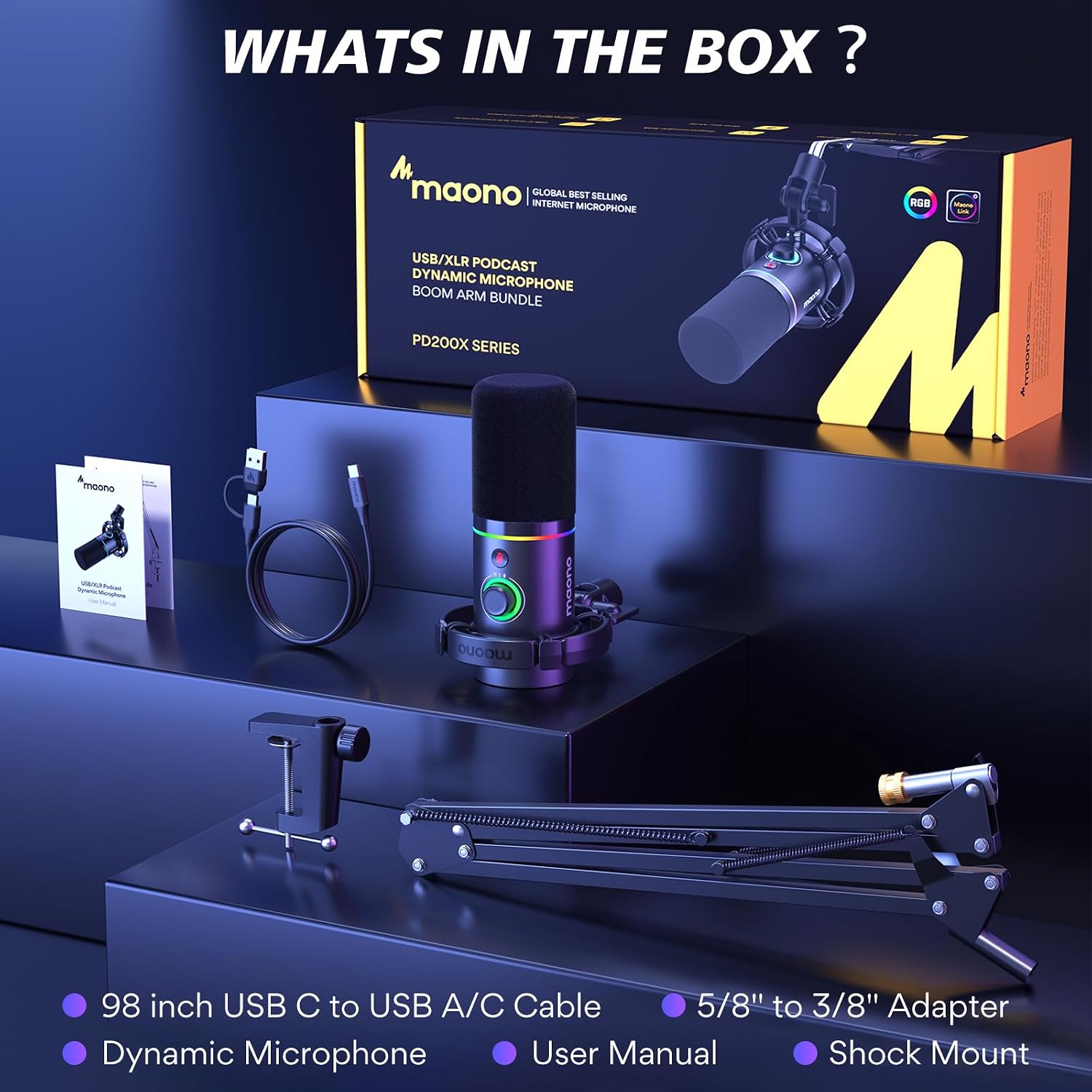 MAONO PD200XS XLR/USB Dynamic Mic Kit - AHW Store