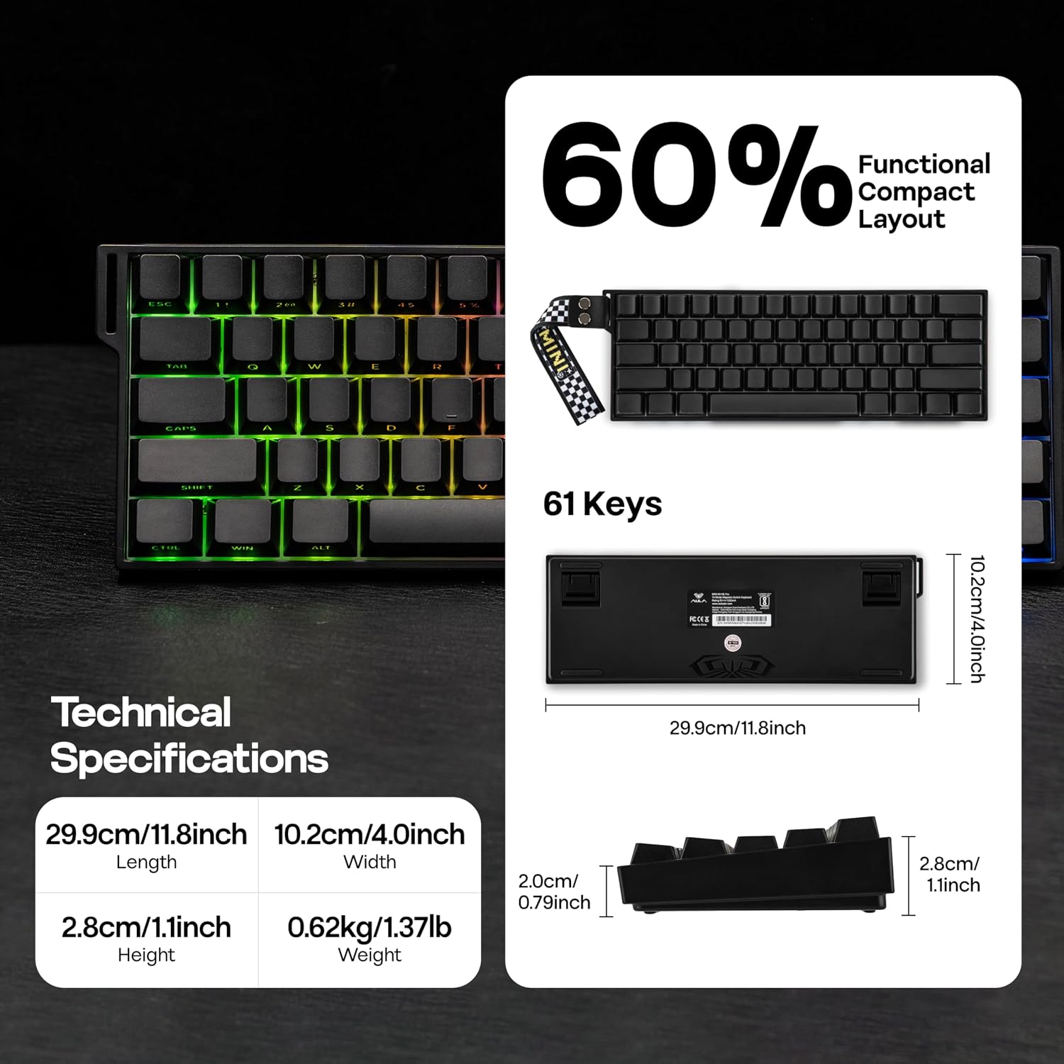 MechLands Aula Mini60 HE Pro Wireless Keyboard - AHW Store