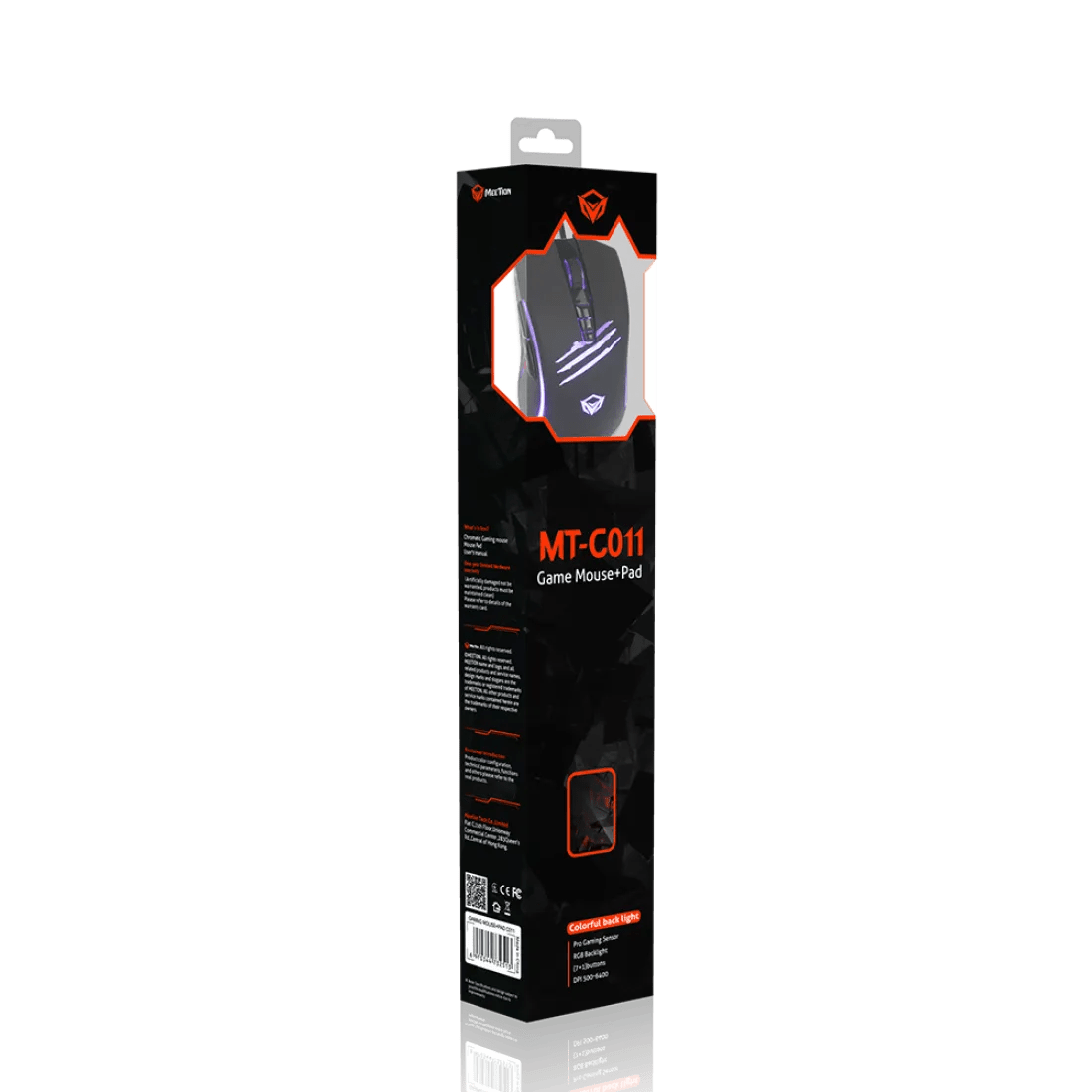 Meetion C011 Wired Gaming Combo Mouse and Mouse Pad 6400 DPI 8 Buttons Black - AHW Store