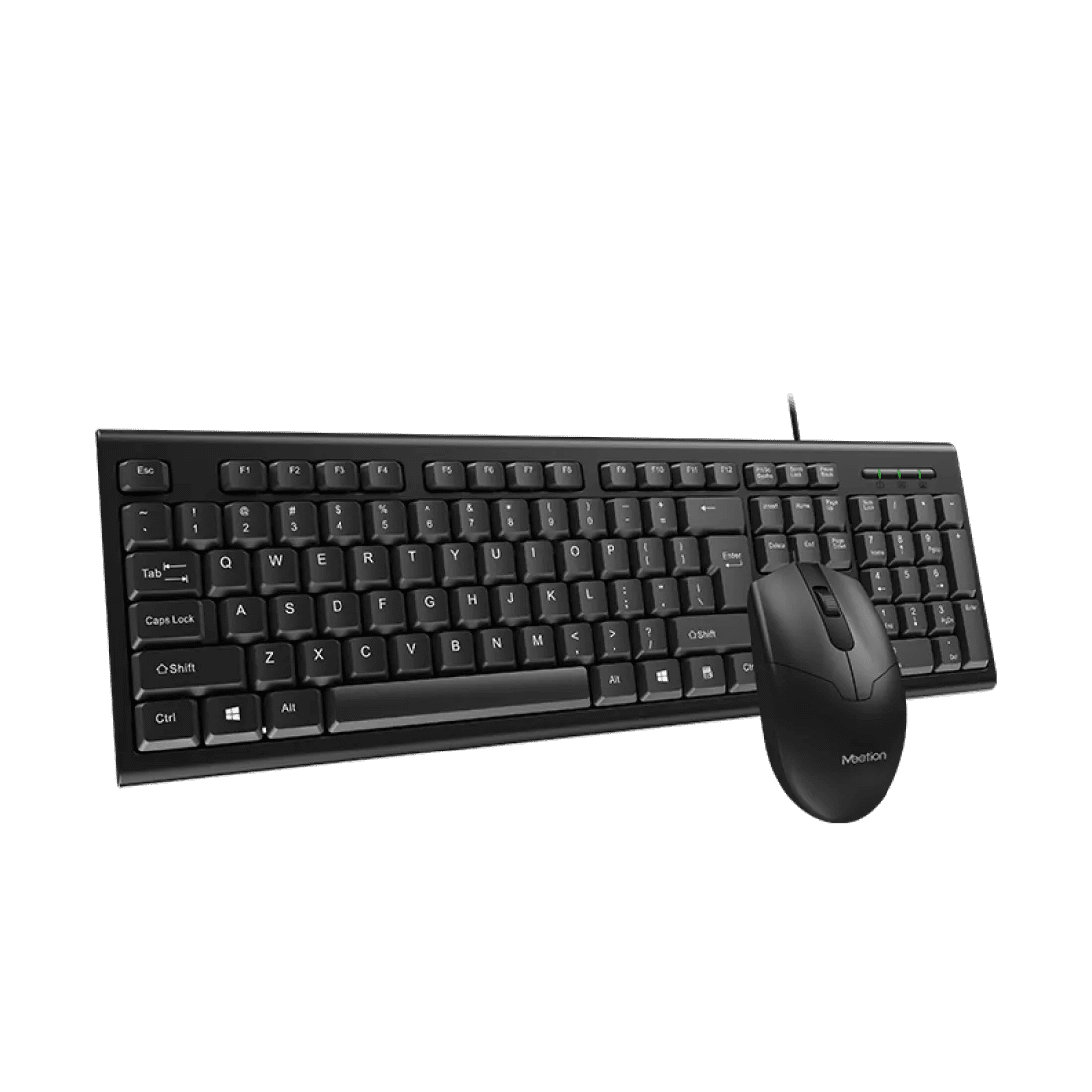 Meetion C100 Wired Office Combo Keyboard and Mouse 1000 DPI 3 Buttons English & Arabic Black - AHW Store
