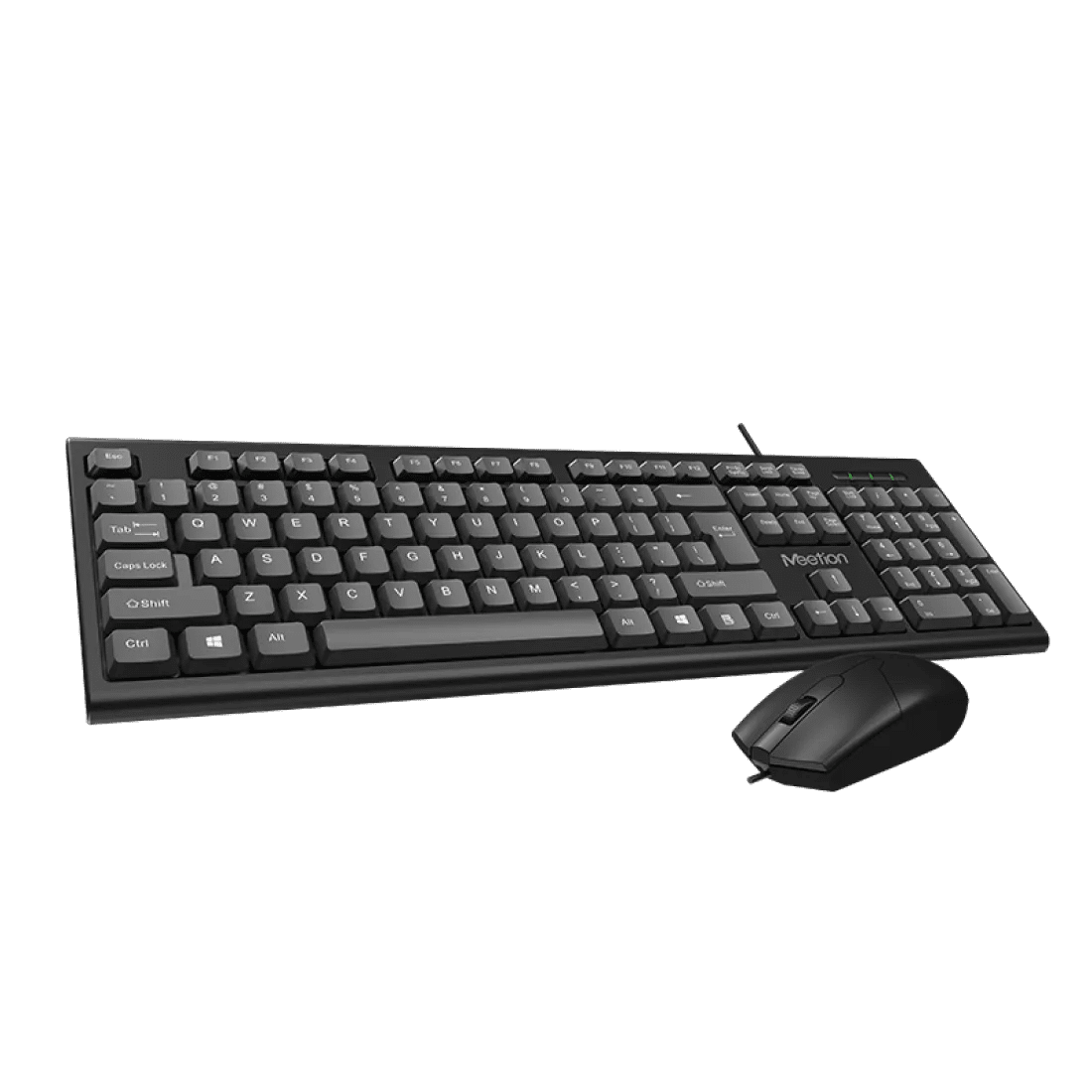 Meetion C100 Wired Office Combo Keyboard and Mouse 1000 DPI 3 Buttons English & Arabic Black - AHW Store