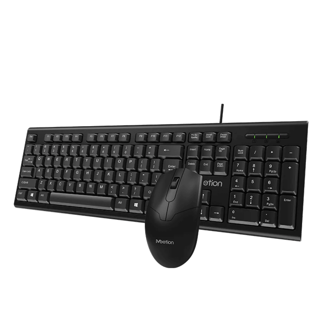 Meetion C100 Wired Office Combo Keyboard and Mouse 1000 DPI 3 Buttons English & Arabic Black - AHW Store