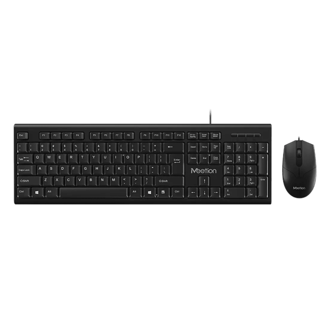 Meetion C100 Wired Office Combo Keyboard and Mouse 1000 DPI 3 Buttons English & Arabic Black - AHW Store