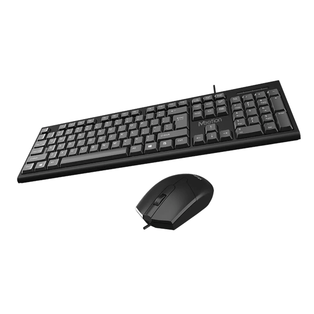 Meetion C100 Wired Office Combo Keyboard and Mouse 1000 DPI 3 Buttons English & Arabic Black - AHW Store
