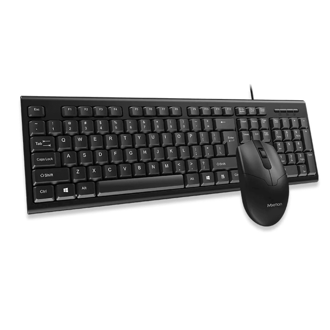 Meetion C100 Wired Office Combo Keyboard and Mouse 1000 DPI 3 Buttons English & Arabic Black - AHW Store