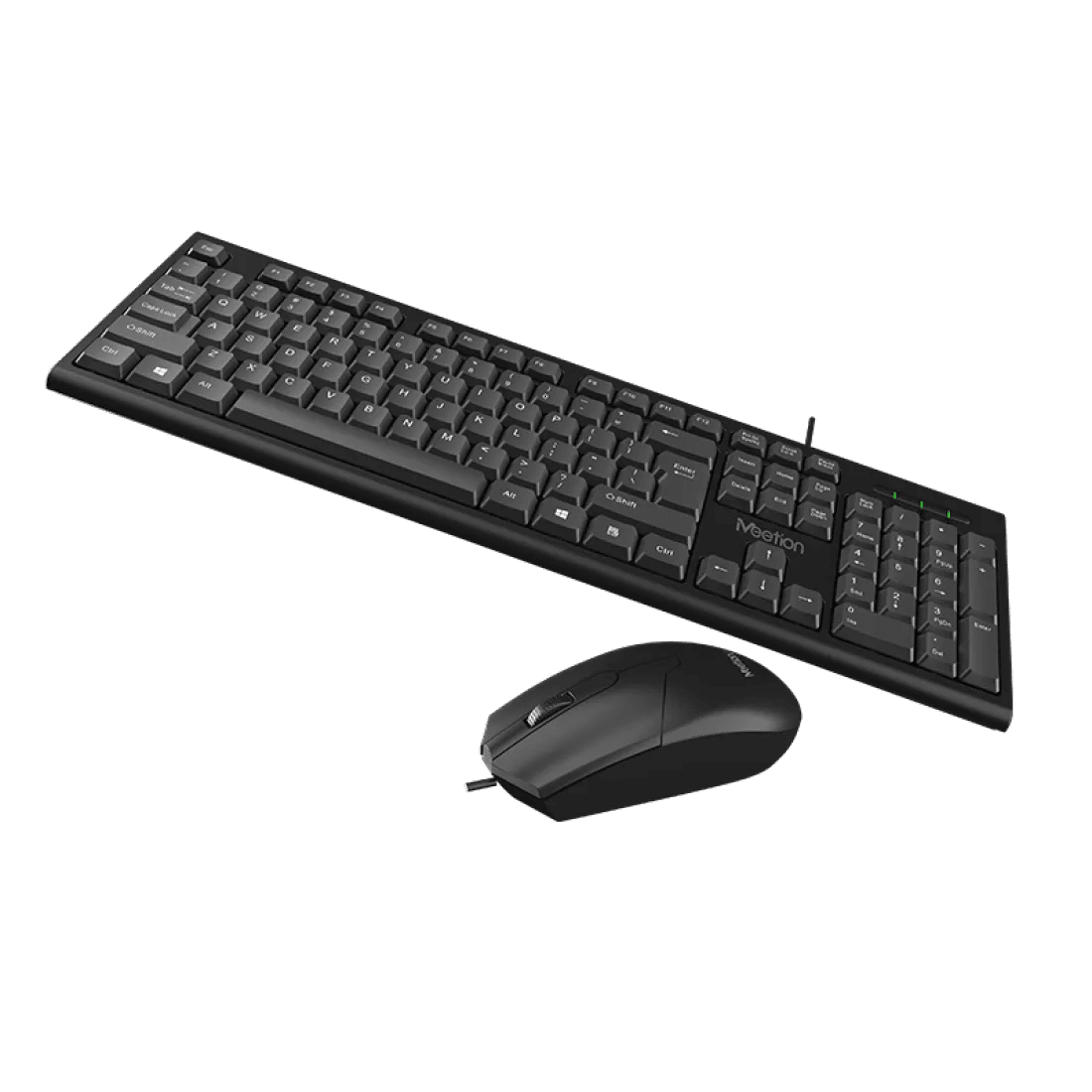 Meetion C100 Wired Office Combo Keyboard and Mouse 1000 DPI 3 Buttons English & Arabic Black - AHW Store