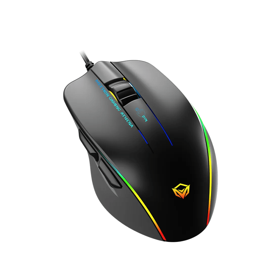 Meetion GM23 2023 RGB Circulation Backlit Wired Gaming Mouse 12800 DPI 6 Buttons Black - AHW Store