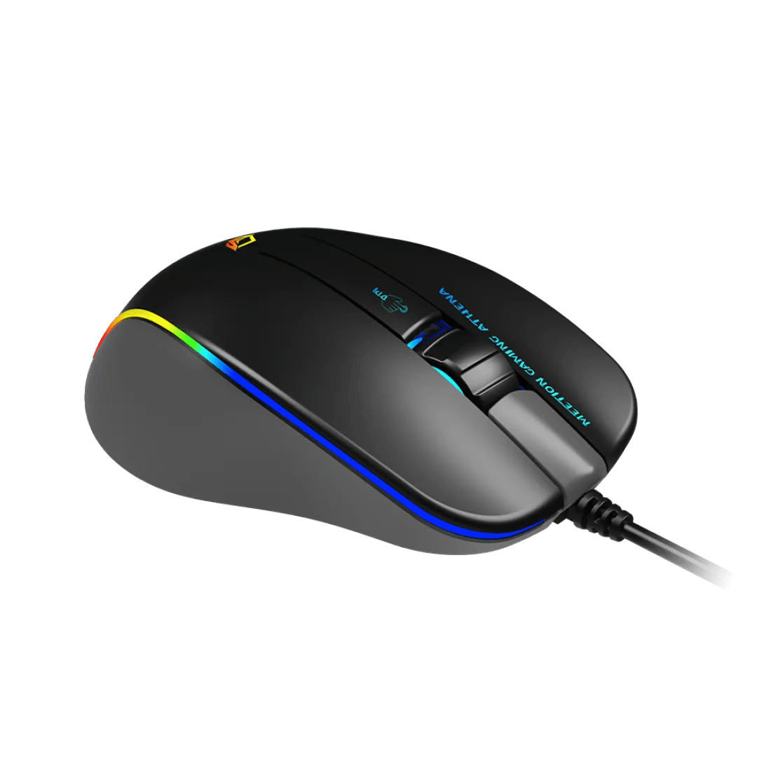 Meetion GM23 2023 RGB Circulation Backlit Wired Gaming Mouse 12800 DPI 6 Buttons Black - AHW Store