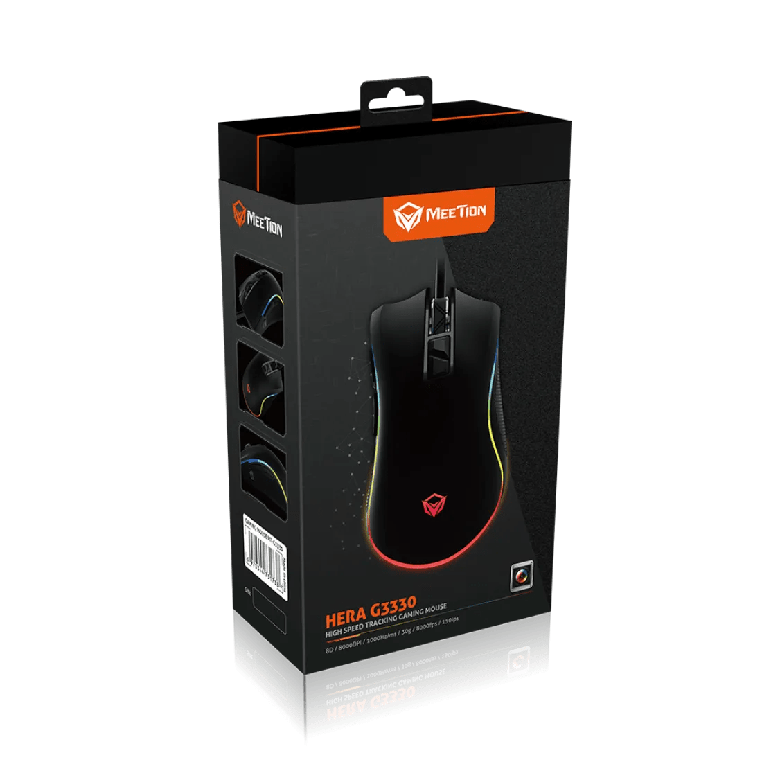 Meetion Hera G3330 High Speed Tracking Wired Gaming Mouse 5000 DPI 9 Buttons Black - AHW Store