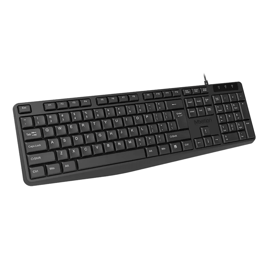 Meetion K200 Wired Office Keyboard Membrane English & Arabic Black - AHW Store