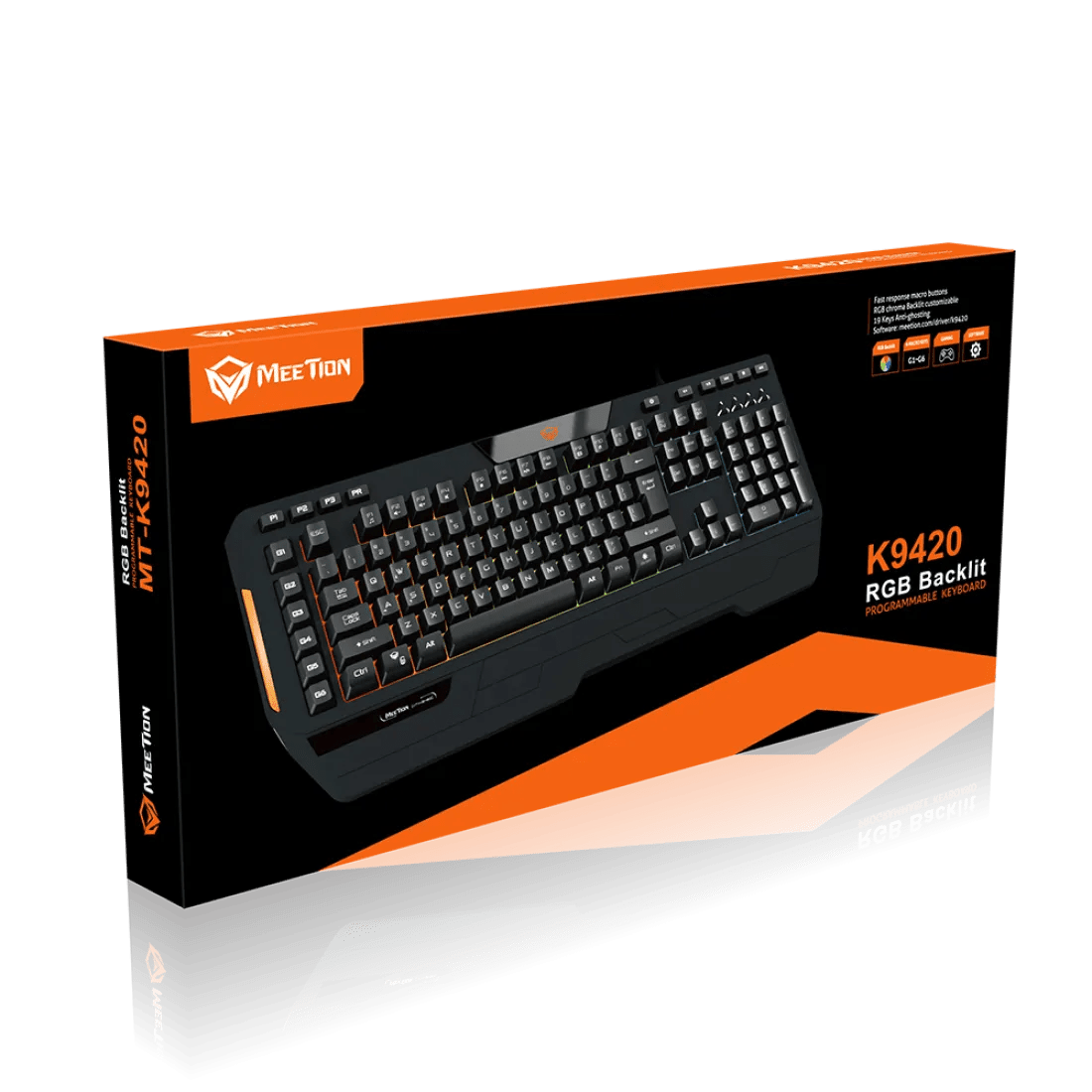 Meetion K9420 RGB Membrane Gaming Keyboard English & Arabic Black - AHW Store