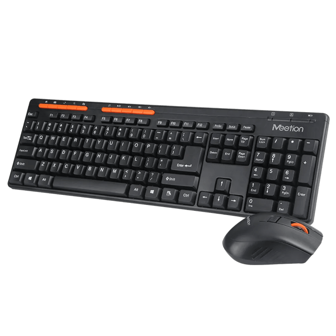 Meetion M4100 Wireless Office Combo Keyboard and Mouse 1600 DPI 3 Buttons English & Arabic Black - AHW Store