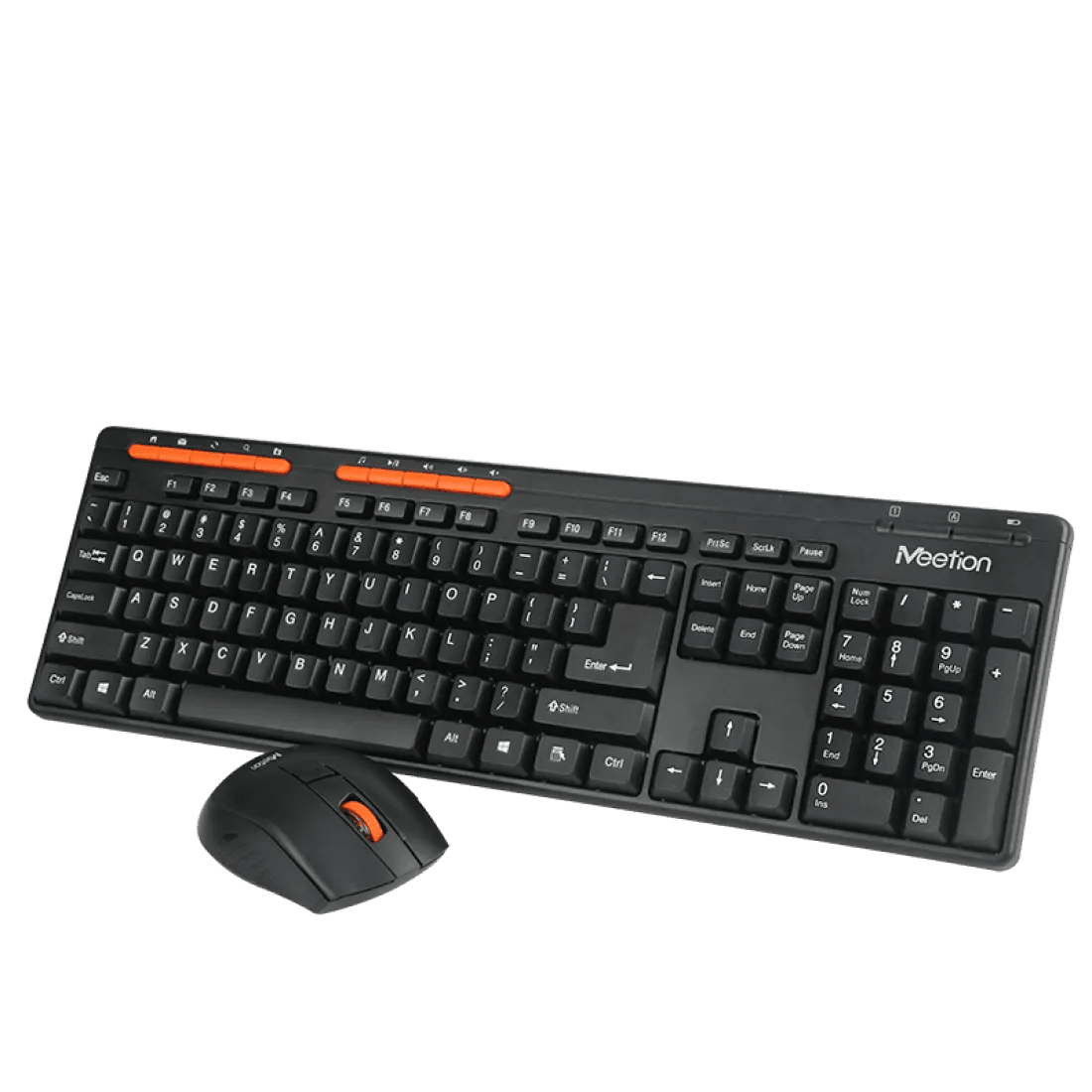 Meetion M4100 Wireless Office Combo Keyboard and Mouse 1600 DPI 3 Buttons English & Arabic Black - AHW Store