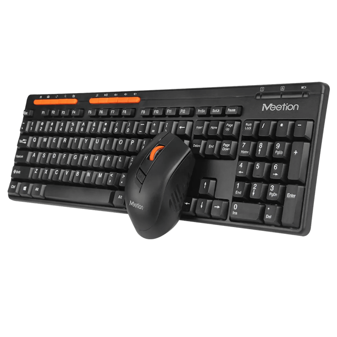 Meetion M4100 Wireless Office Combo Keyboard and Mouse 1600 DPI 3 Buttons English & Arabic Black - AHW Store