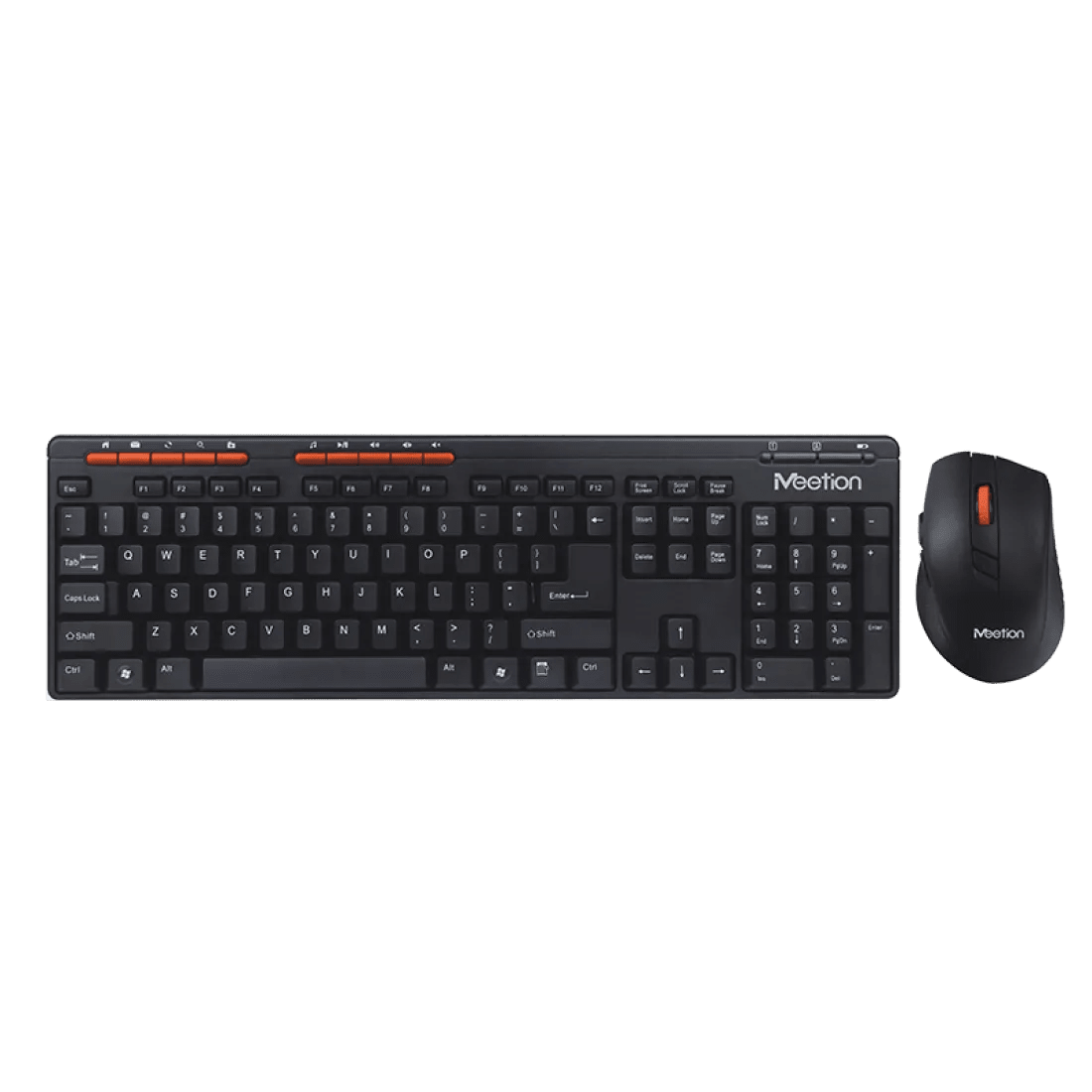 Meetion M4100 Wireless Office Combo Keyboard and Mouse 1600 DPI 3 Buttons English & Arabic Black - AHW Store