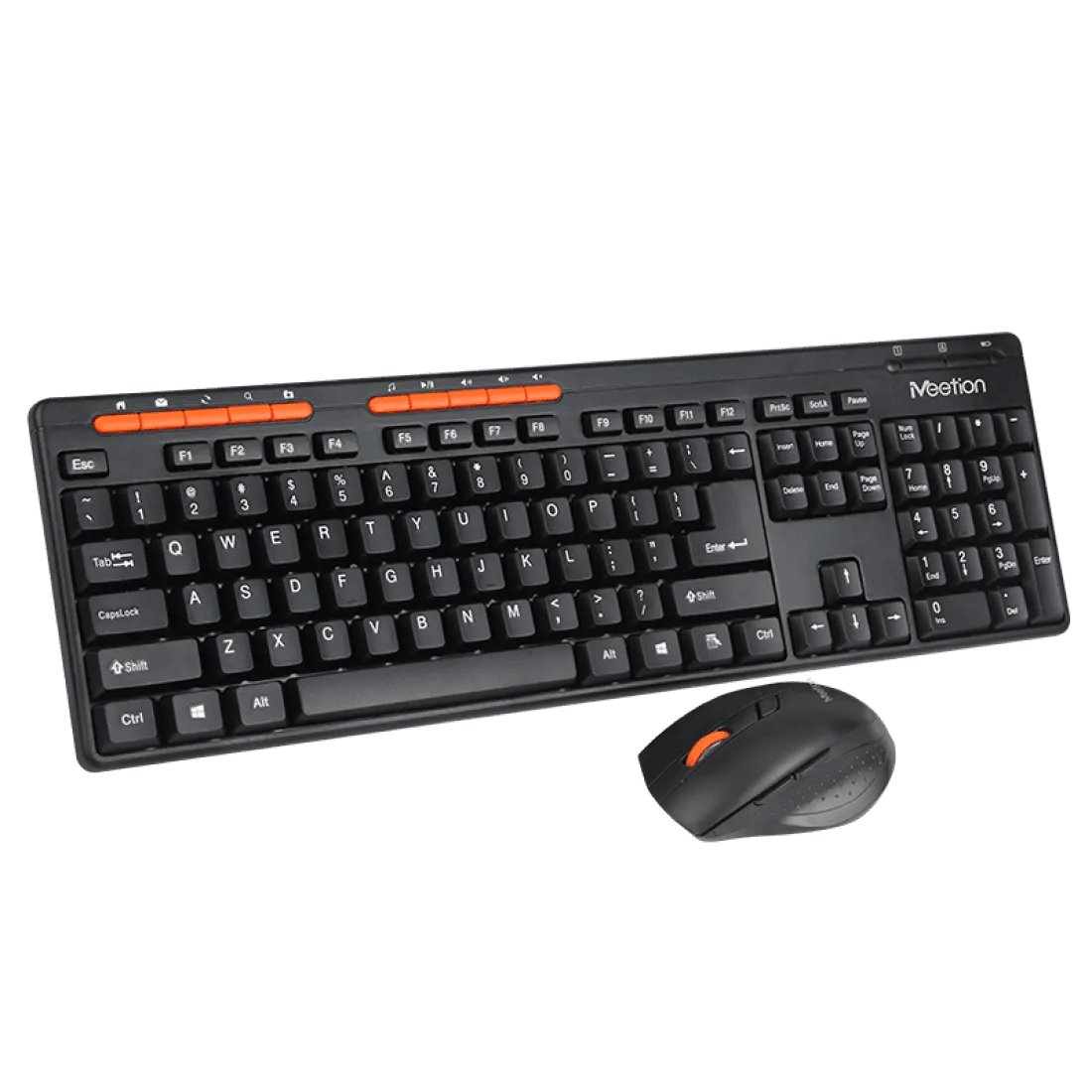 Meetion M4100 Wireless Office Combo Keyboard and Mouse 1600 DPI 3 Buttons English & Arabic Black - AHW Store