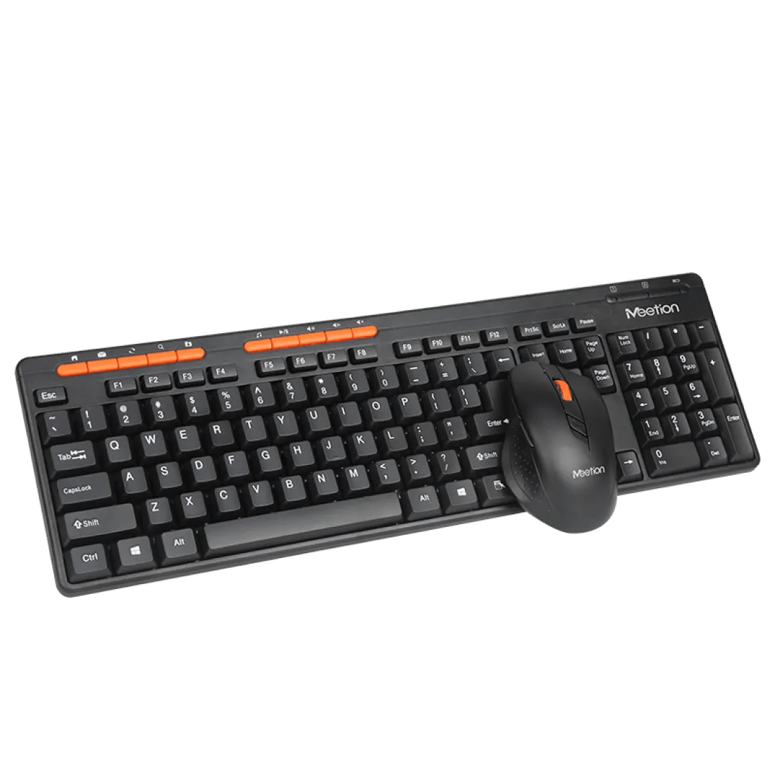 Meetion M4100 Wireless Office Combo Keyboard and Mouse 1600 DPI 3 Buttons English & Arabic Black - AHW Store