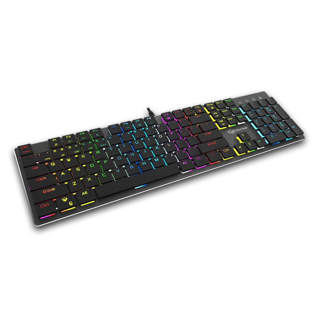 Meetion MK80 Ultrathin RGB Mechanical Gaming Keyboard Blue Switch English & Arabic Black - AHW Store