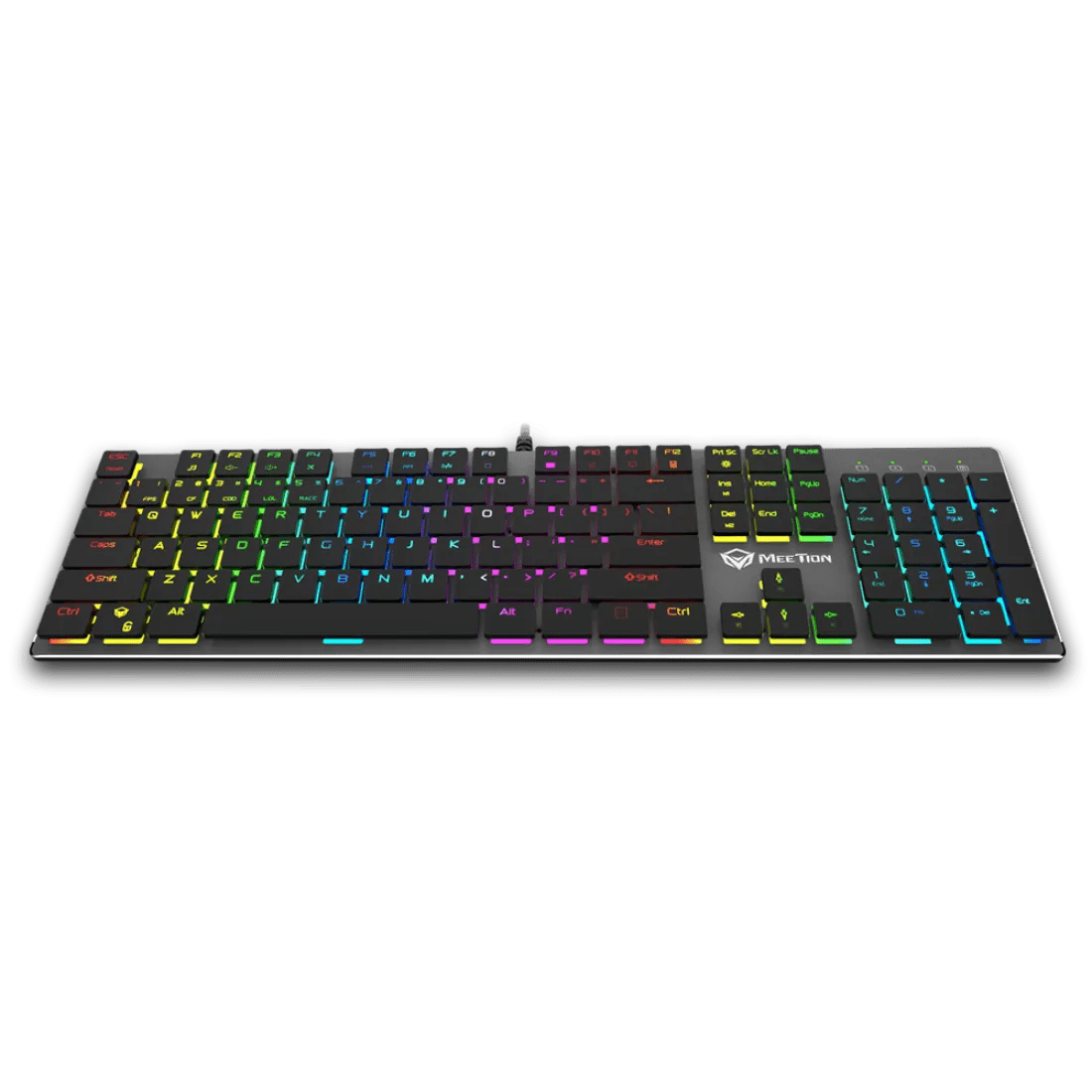 Meetion MK80 Ultrathin RGB Mechanical Gaming Keyboard Blue Switch English & Arabic Black - AHW Store
