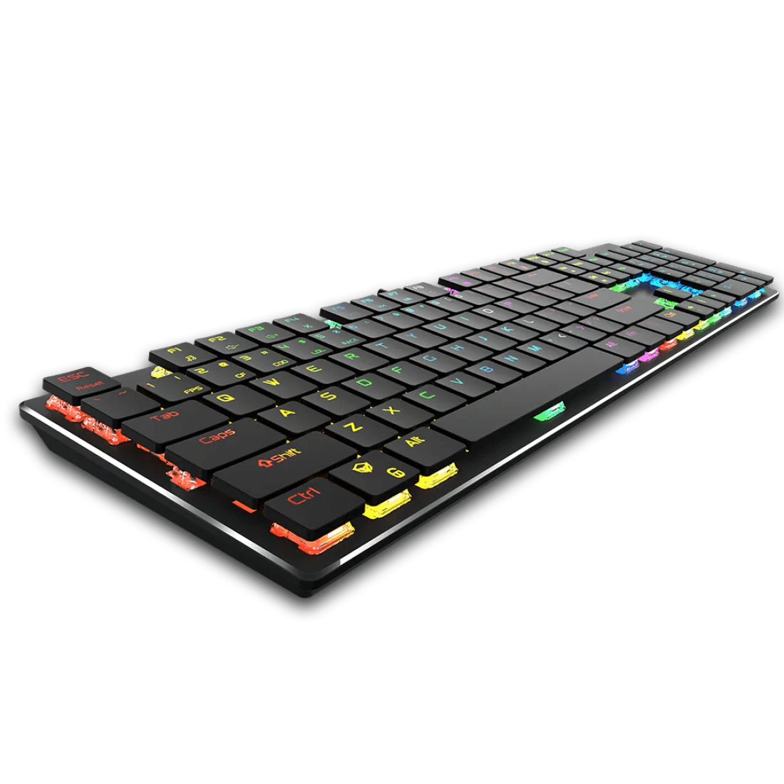 Meetion MK80 Ultrathin RGB Mechanical Gaming Keyboard Blue Switch English & Arabic Black - AHW Store