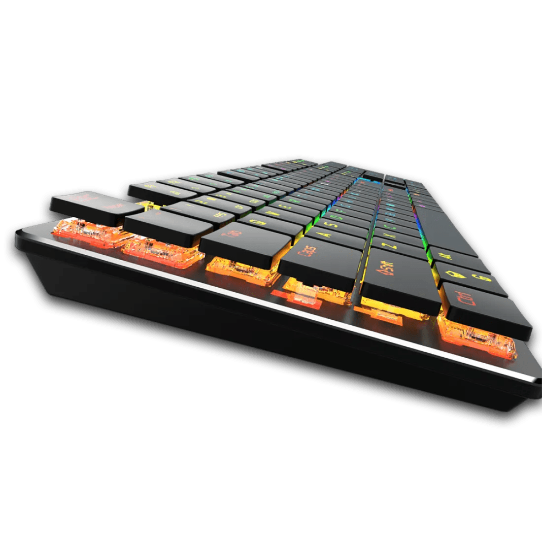 Meetion MK80 Ultrathin RGB Mechanical Gaming Keyboard Blue Switch English & Arabic Black - AHW Store
