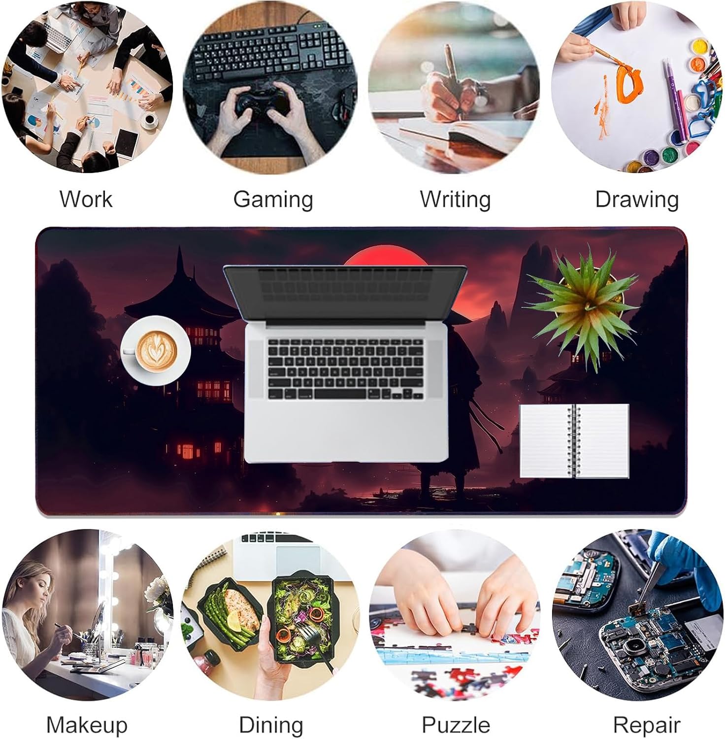 Moonlight Japanese Samurai Gaming Mouse Pad - AHW Store