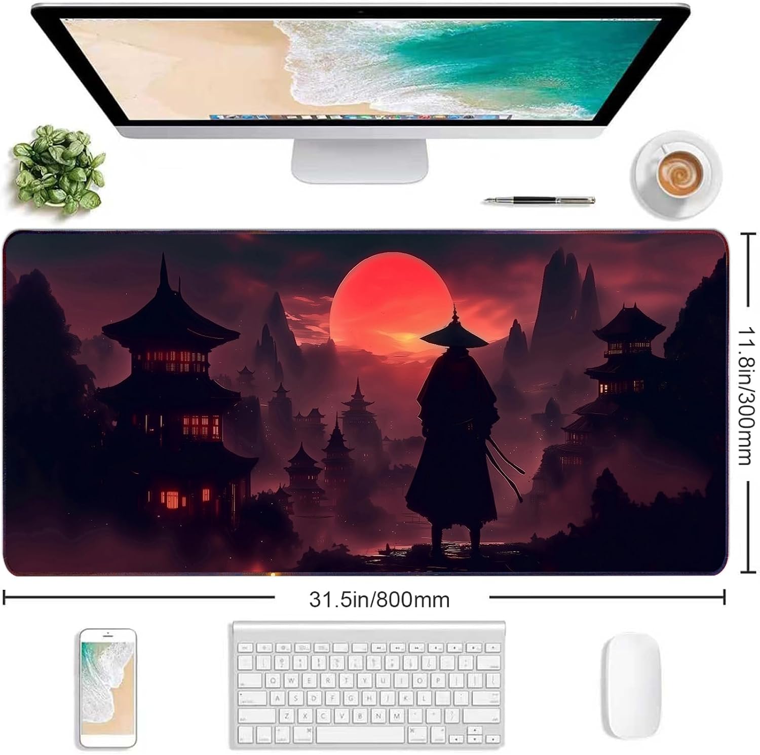 Moonlight Japanese Samurai Gaming Mouse Pad - AHW Store