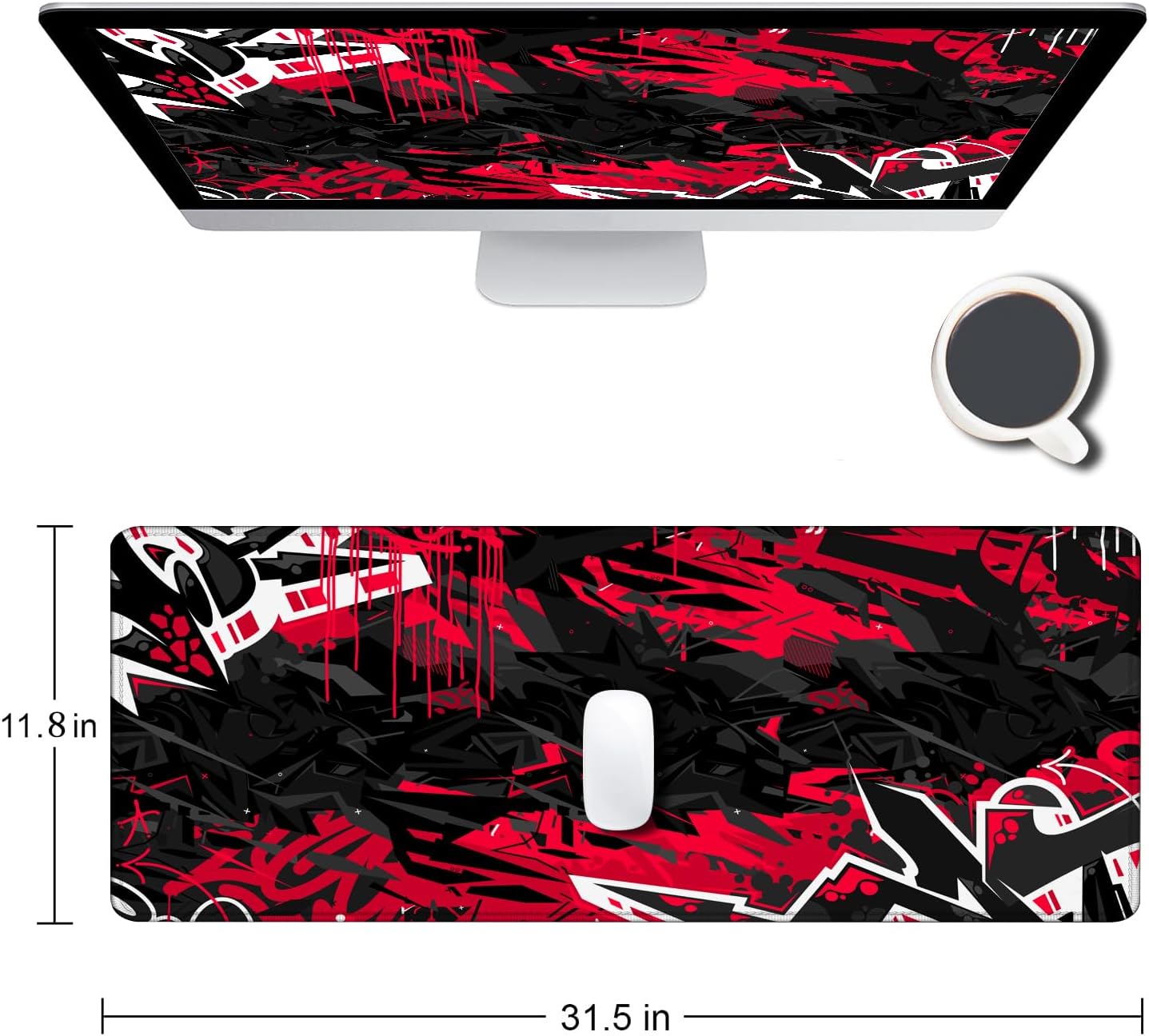 Mouse Pad Gaming, Large XXL Mouse Pads, Non - Slip Rubber Base Mousepad, Keyboard Mouse Mat Desk Pad w - AHW Store