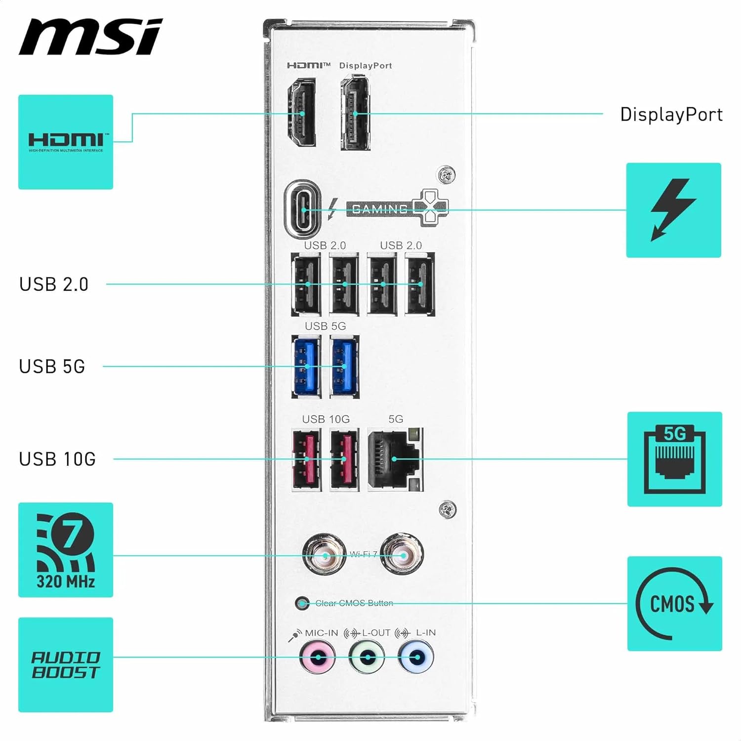 MSI B860 Gaming Plus WiFi Motherboard, ATX - Supports Intel Core Ultra Processors (Series 2), LGA 18 - AHW Store