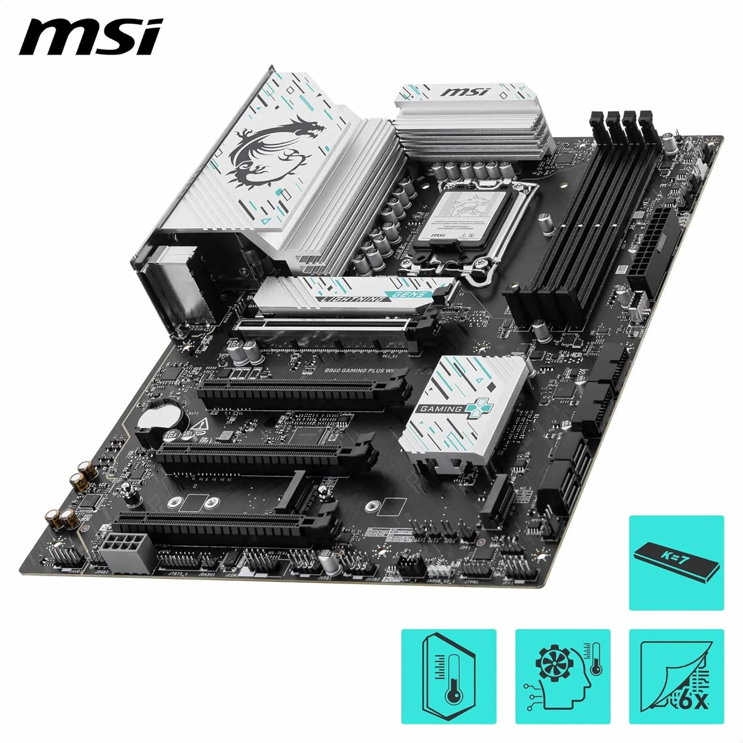 MSI B860 Gaming Plus WiFi Motherboard, ATX - Supports Intel Core Ultra Processors (Series 2), LGA 18 - AHW Store