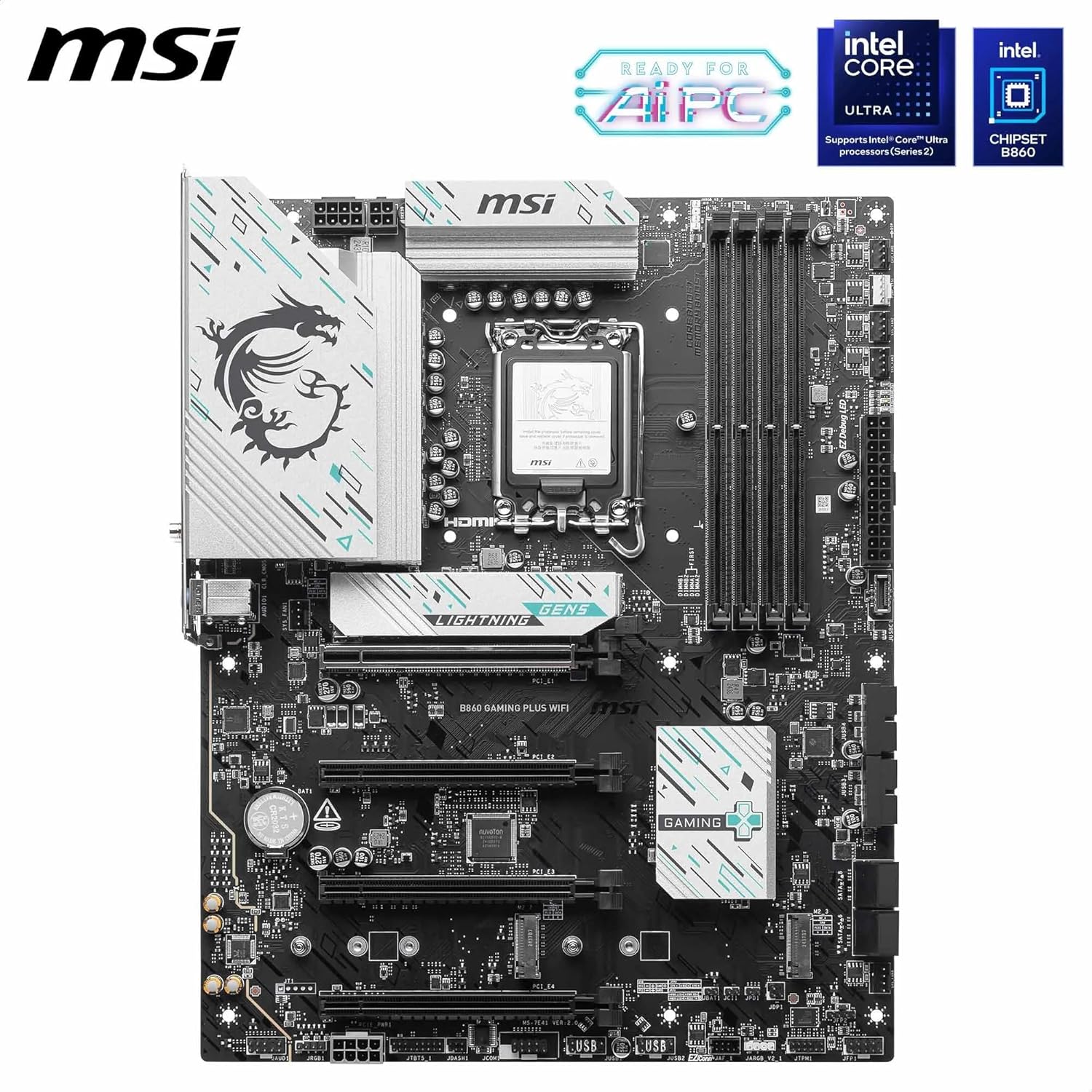 MSI B860 Gaming Plus WiFi Motherboard, ATX - Supports Intel Core Ultra Processors (Series 2), LGA 18 - AHW Store
