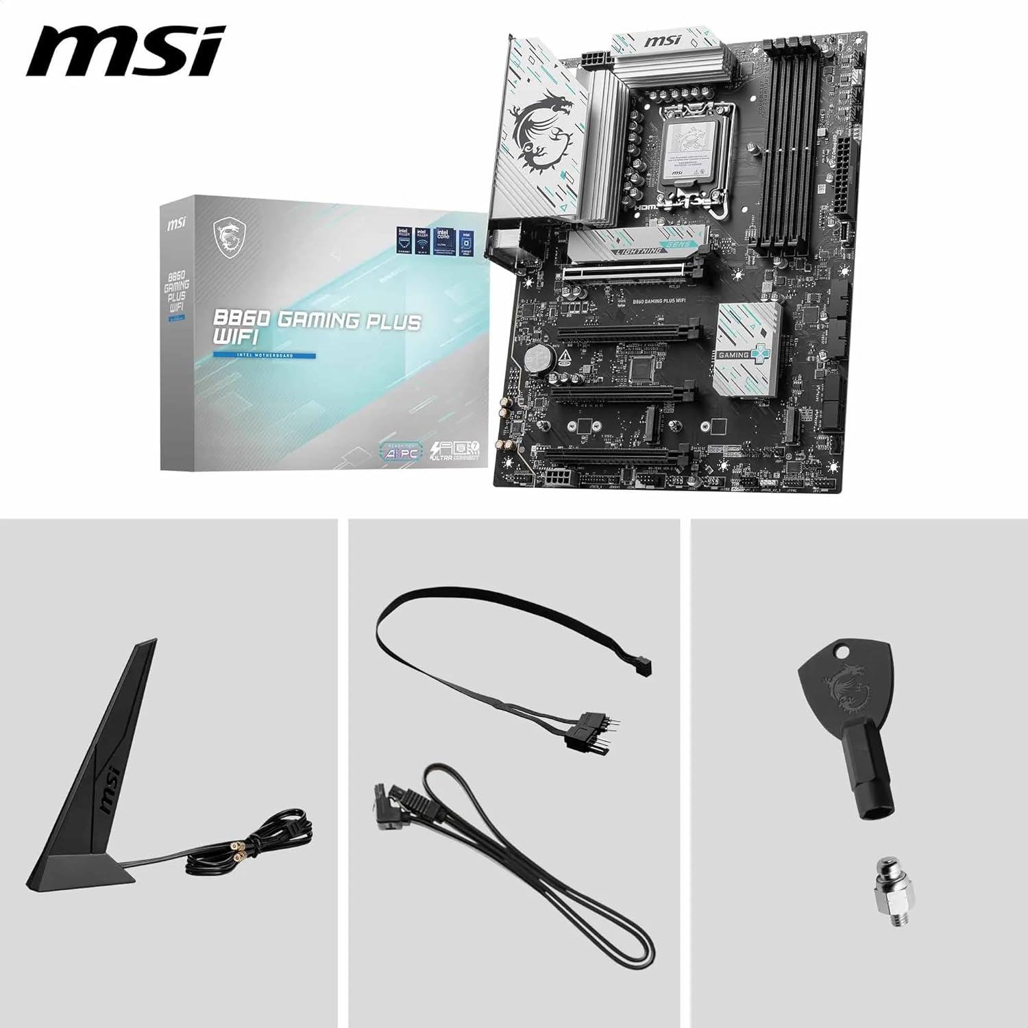 MSI B860 Gaming Plus WiFi Motherboard, ATX - Supports Intel Core Ultra Processors (Series 2), LGA 18 - AHW Store
