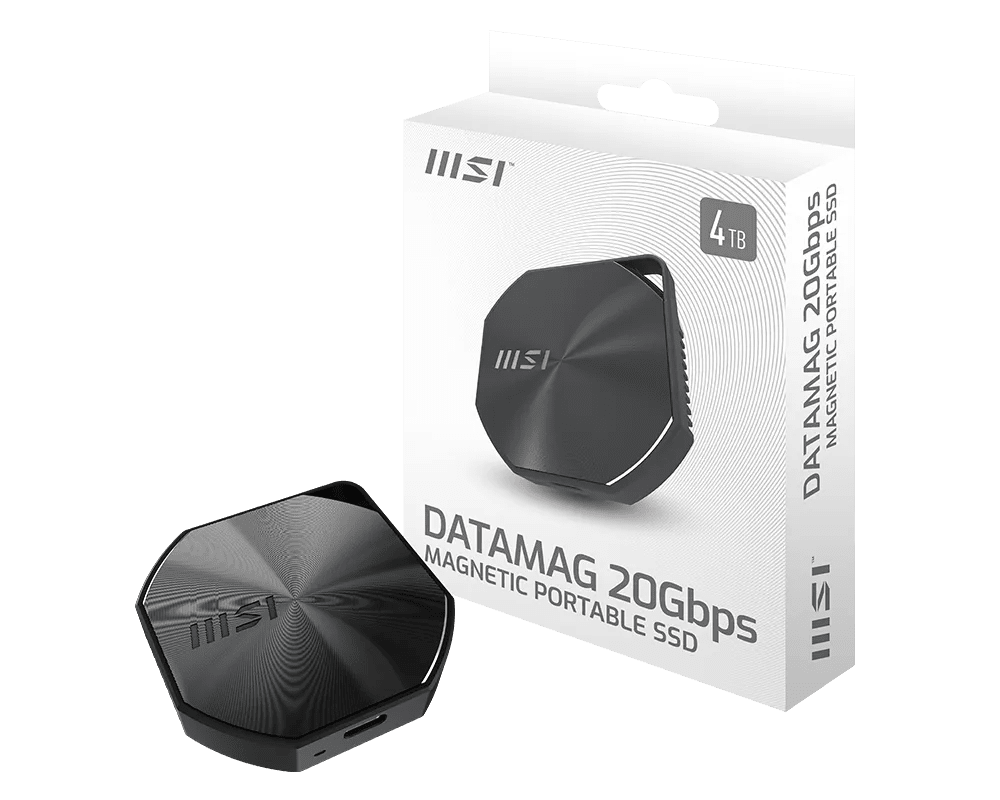 MSI DATAMAG 20Gbps Magnetic Portable External SSD 2TB USB 3.2 - AHW Store