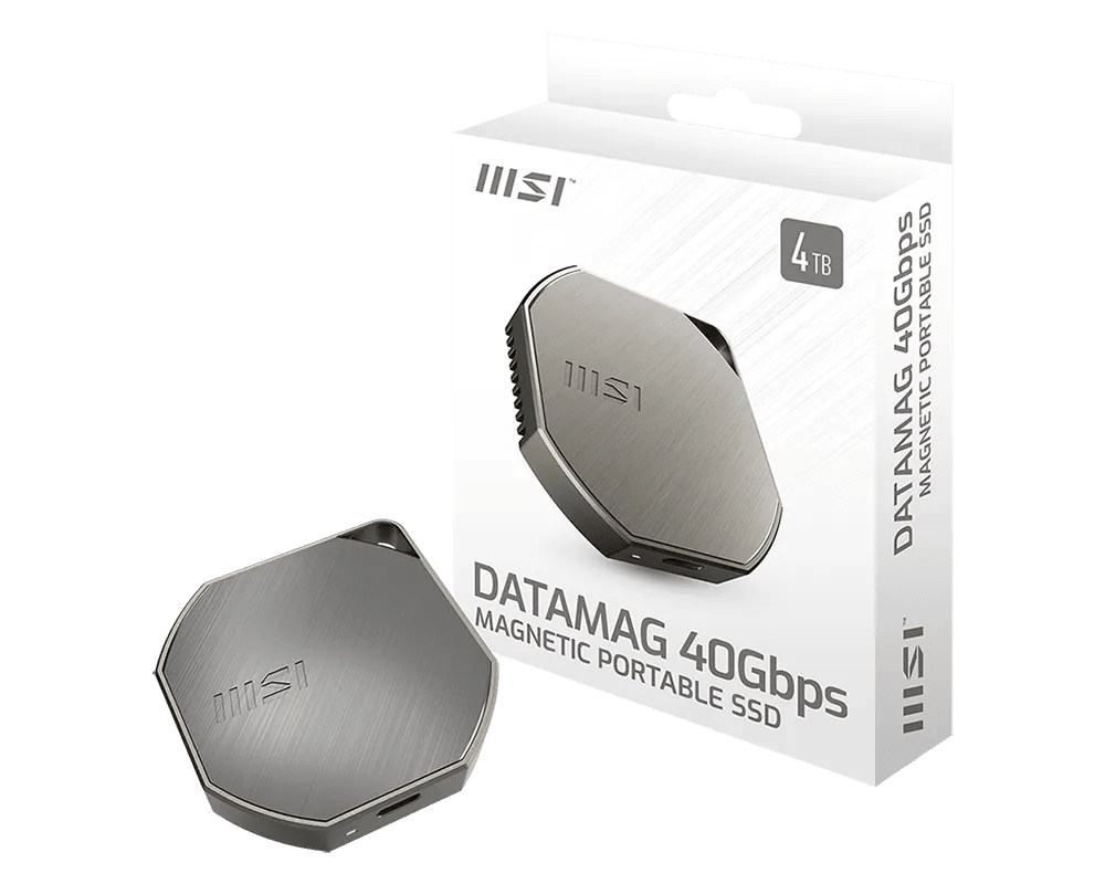 MSI DATAMAG 40Gbps Magnetic Portable External SSD 1TB USB4 - AHW Store