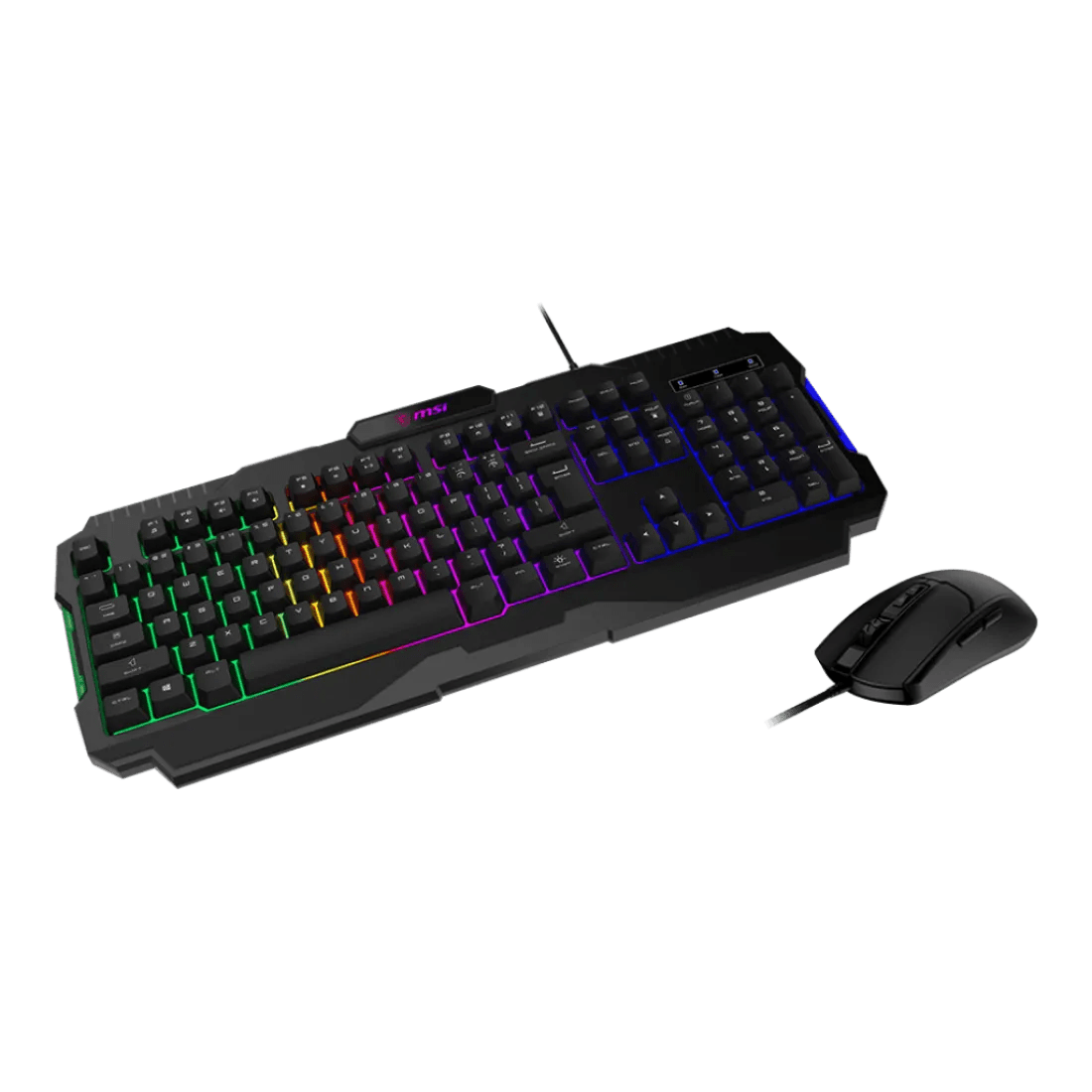 MSI FORGE GK100 Wired Gaming Combo Keyboard and Mouse 6400 DPI 7 Buttons Arabic English Black - AHW Store