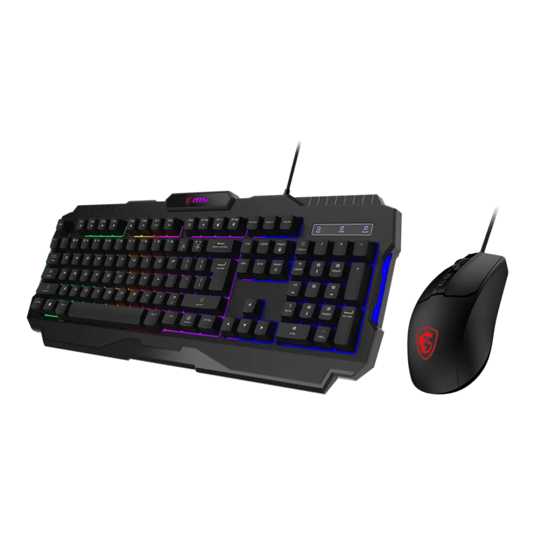 MSI FORGE GK100 Wired Gaming Combo Keyboard and Mouse 6400 DPI 7 Buttons Arabic English Black - AHW Store