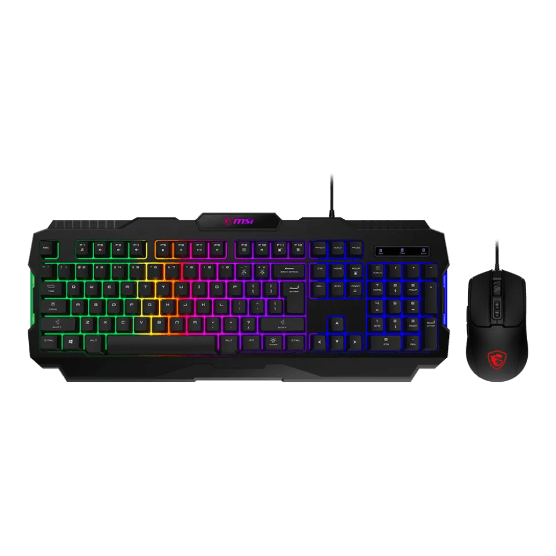 MSI FORGE GK100 Wired Gaming Combo Keyboard and Mouse 6400 DPI 7 Buttons Arabic English Black - AHW Store