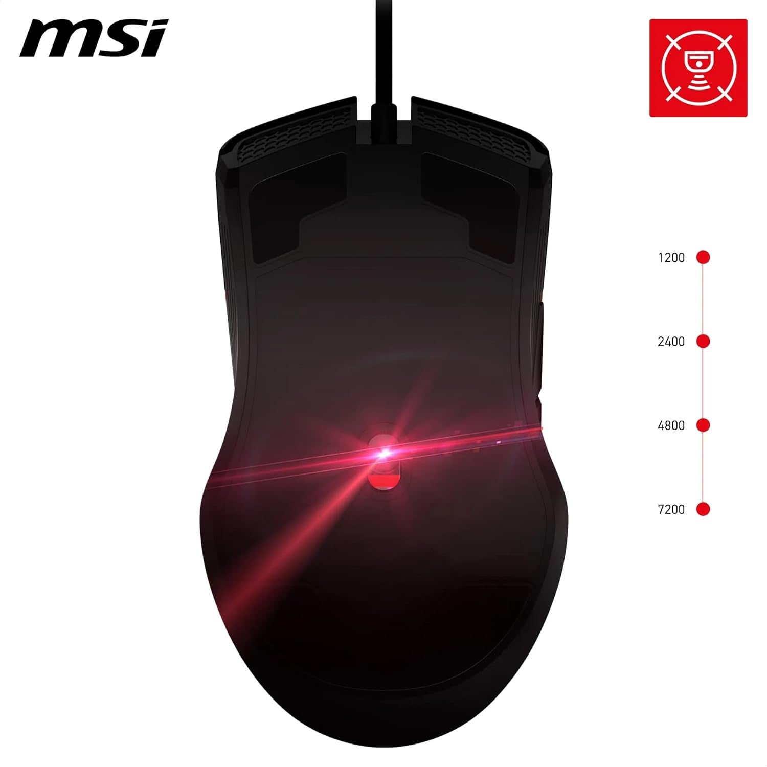 MSI FORGE GM300 RGB Wire Gaming Mouse 7200 DPI 7 Buttons Black - AHW Store