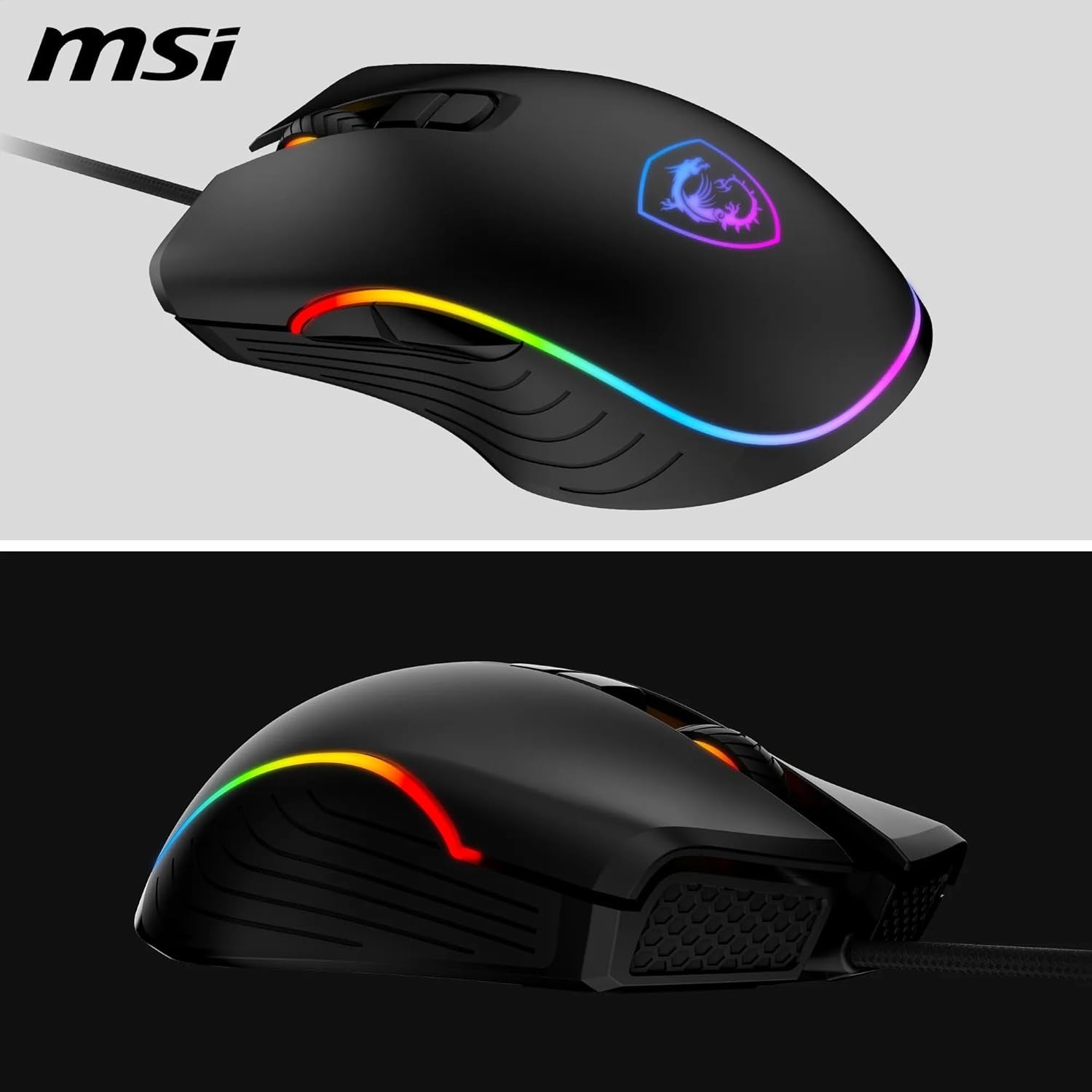 MSI FORGE GM300 RGB Wire Gaming Mouse 7200 DPI 7 Buttons Black - AHW Store