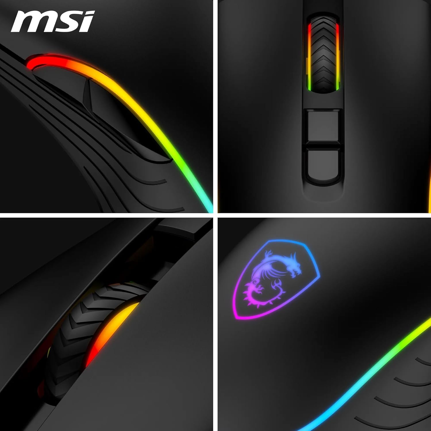 MSI FORGE GM300 RGB Wire Gaming Mouse 7200 DPI 7 Buttons Black - AHW Store