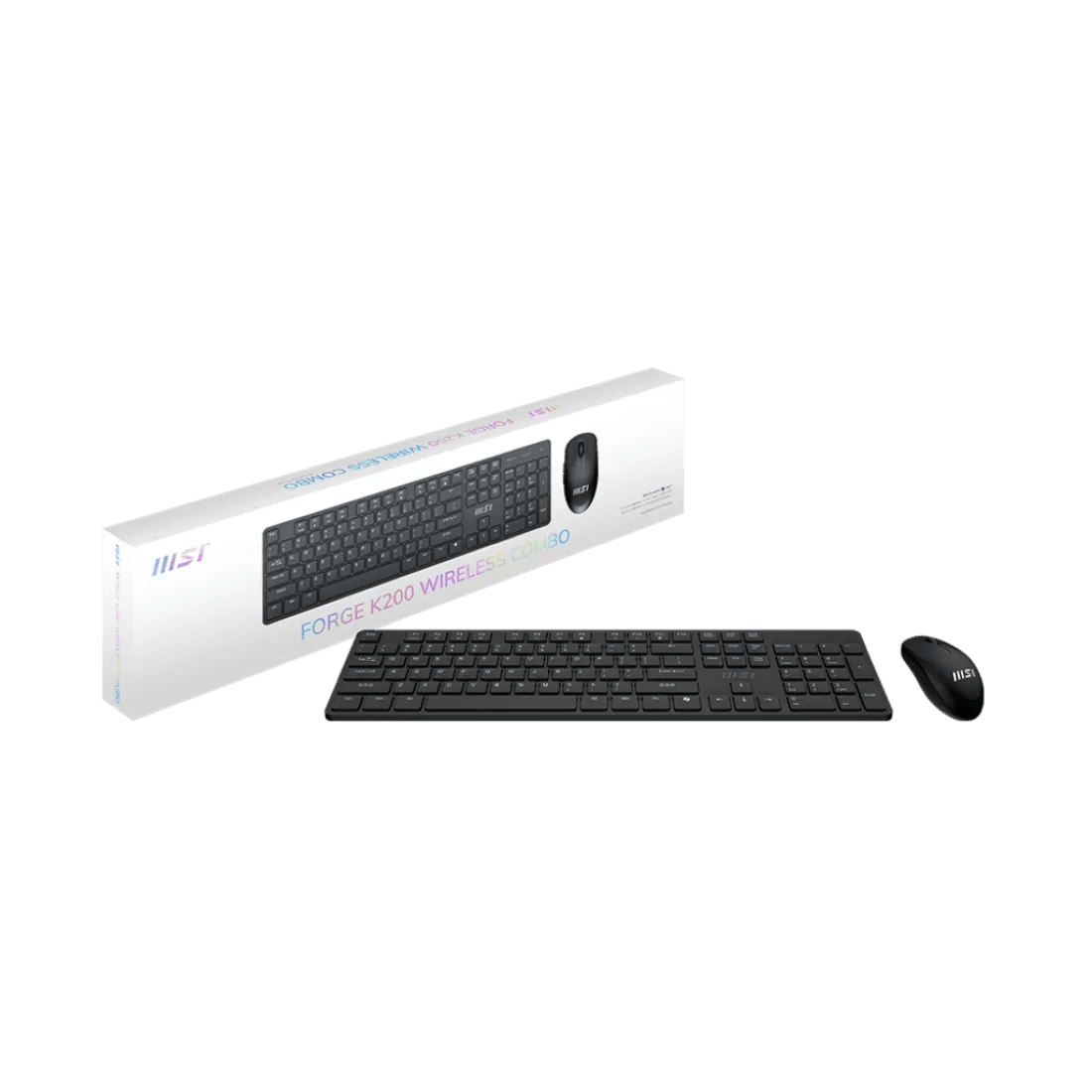MSI FORGE K200 Wireless Office Combo Keyboard and Mouse 1600 DPI 5 Buttons English Black - AHW Store