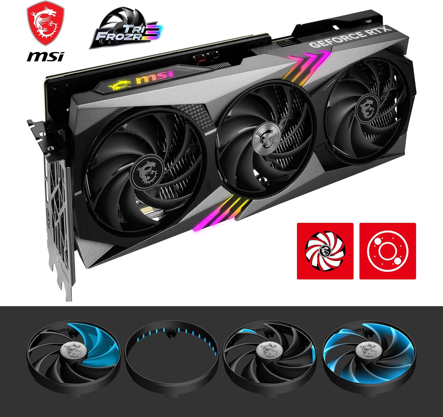 MSI GeForce RTX 4070 Ti Gaming X Trio 12GB GDDR6X Graphics Card TRI FROZR 3 Thermal Design TORX Fan 5.0 RGB Mystic Light Gaming GPU - AHW Store