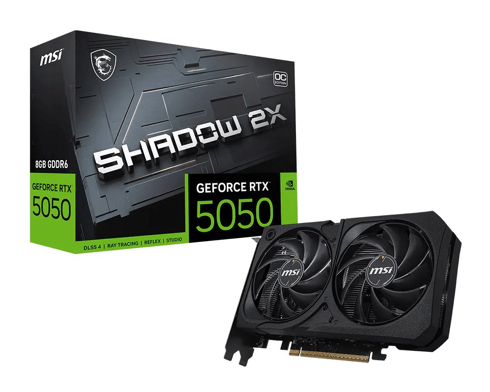 MSI GeForce RTX 5050 8G SHADOW 2X OC Graphics Card Black - AHW Store