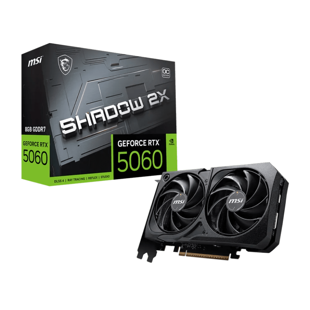MSI GeForce RTX 5060 8GB SHADOW 2X OC Graphics Card Black - AHW Store