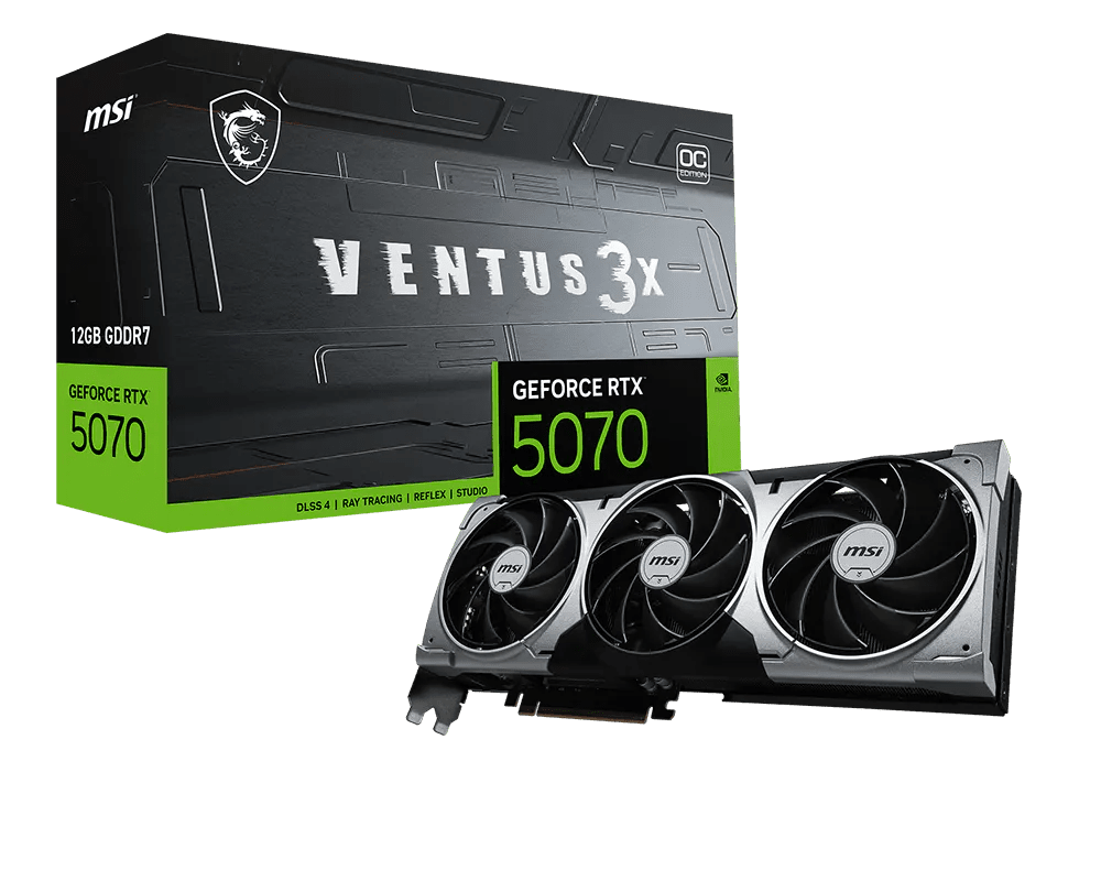 MSI GeForce RTX 5070 12G VENTUS 3X OC Graphics Card Black - AHW Store